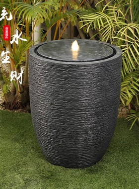 欧式流水喷泉生财l摆件办公室客厅玄关户外庭院循环水落地景观装