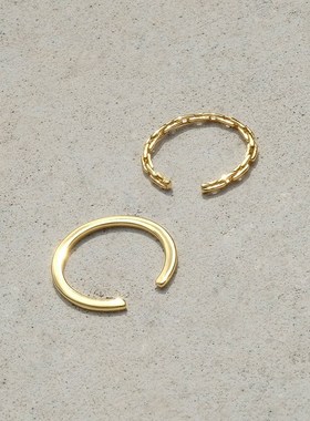 【CO 脂肪商s店】法式细链条素圈戒指