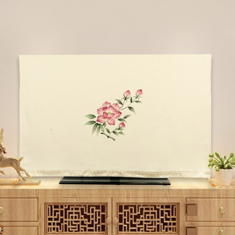 电视机防尘罩中式全包手绘画65英寸85寸壁挂L式2023年液晶盖布罩