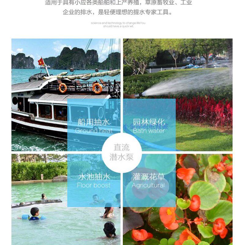 微小型船用直流潜水泵12V24V农用灌G溉浇花菜抽水机耐腐海水船舱