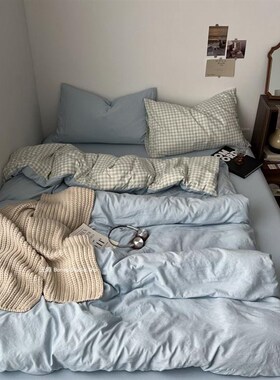 软fufu波点 I 四件套床上用品水洗棉被罩被套1P.8床单人宿舍三件