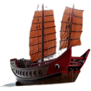 木船红头船仿古战船n户外大型景观道具博物馆郑和宝船海盗帆船装