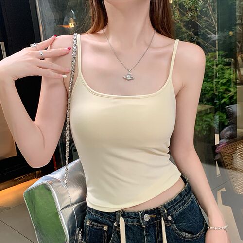 苏三三吊带带胸垫女内搭2024新款别致外穿小背心纯棉打底甜辣上衣