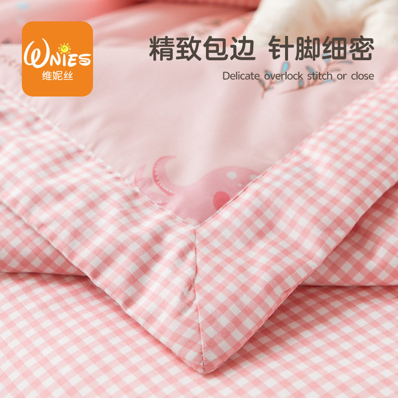 粉色儿童空调被幼儿园宝宝夏凉被夏天夏被O薄款午睡被子可机洗
