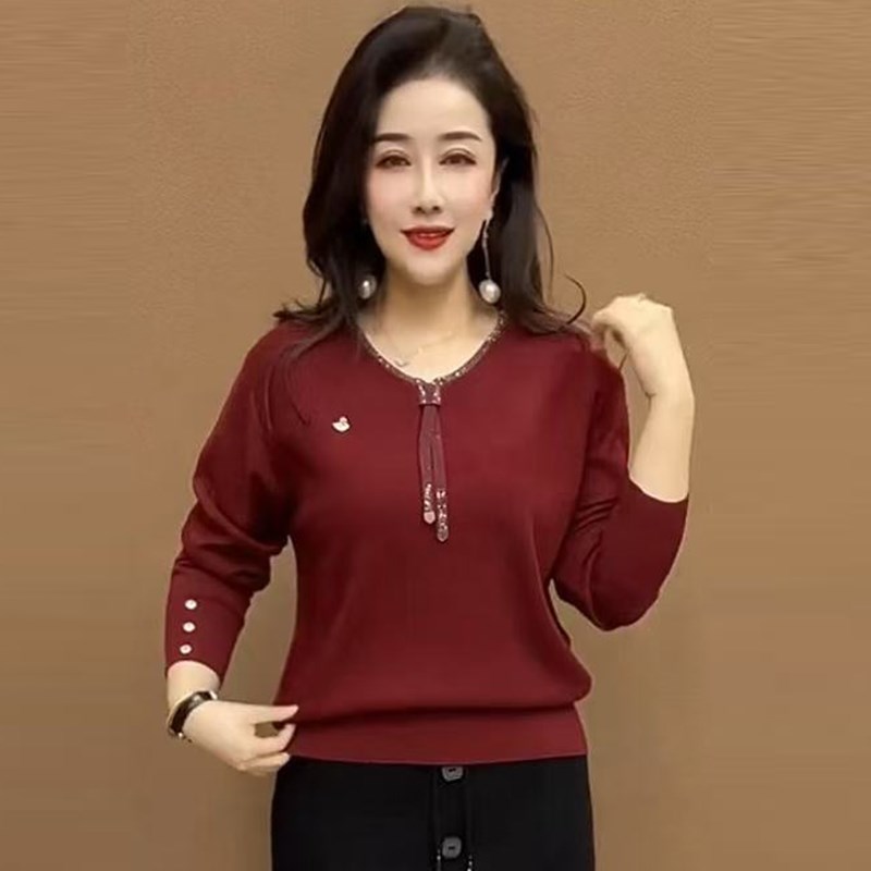 中年妈妈秋冬装高贵针织小衫2025新款时尚洋气中老年女装打底毛衣
