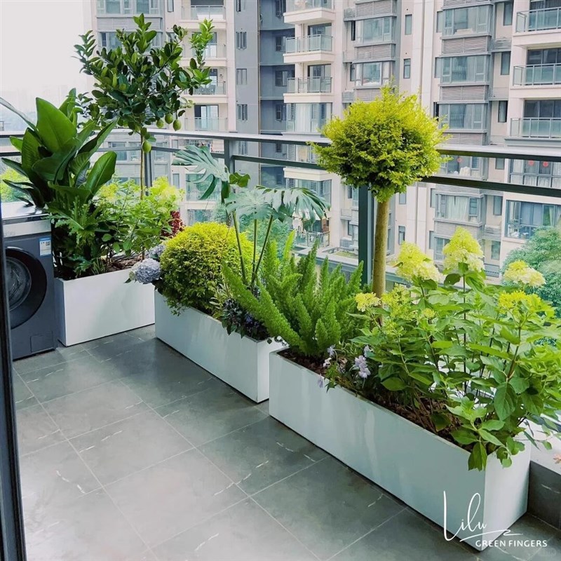 阳台不锈钢花箱室内外定制楼顶转角弧形露台种植T箱庭院卡台阶花