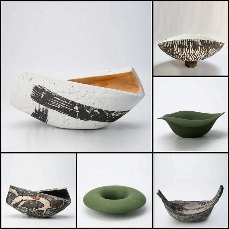 现代简约抽象h艺术不规则几何陶瓷托盘酒店民宿客厅置物架摆件