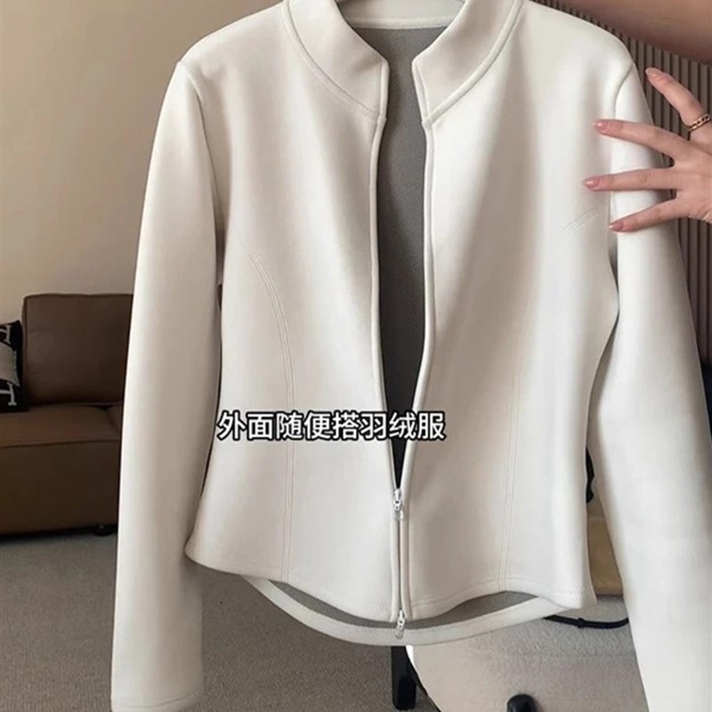 抓绒衣女修身卫衣2025秋冬新款冲锋衣内胆双面摇粒绒保暖加厚外套
