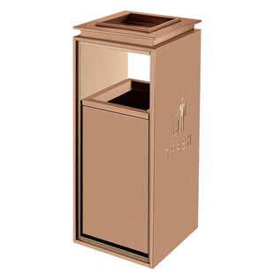 酒店商用垃圾筒电梯口商场大堂走廊立式G带烟灰缸不锈钢垃圾桶20L