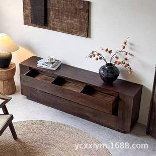 老榆电视柜落地式 柜靠墙收木纳物饰柜民宿古风柜 MHM复古储玄关装