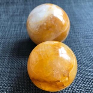 厂家天水晶球黄花胶水晶球件摆天然原石打XK-HJH00磨家居办然公摆