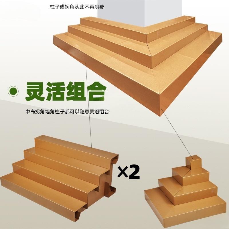 超放市阶梯水生果货架展示架纸LJB板梯形架中岛台摆阶店梯形鲜蔬