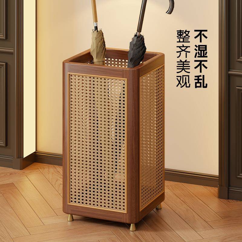 架实户木雨伞收纳架中式藤编玄关CNB入伞置架物子家用门口落地雨