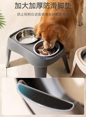 狗狗盆不锈钢狗狗盆喝碗慢食碗中大水型犬护颈饭PXL防碗打翻高脚