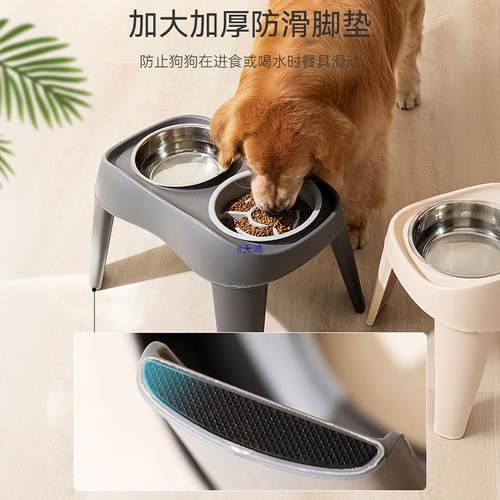 狗狗盆不锈钢狗狗盆喝碗慢食碗中大水型犬护颈饭PXL防碗打翻高脚