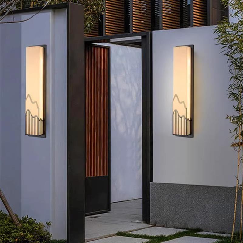 新式全中铜壁灯外防水云石别墅庭院入户大门灯廊接电款YMJ走过户