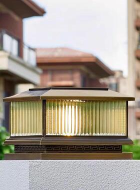 全铜太大门农灯无品牌/户外别墅院院子门柱灯村大门口阳能柱子灯