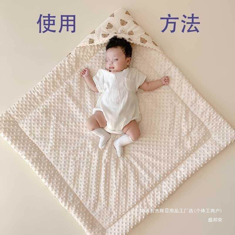 asdd纯新生婴儿包秋被冬刚出生加厚初生包裹被棉豆豆绒产款房出院