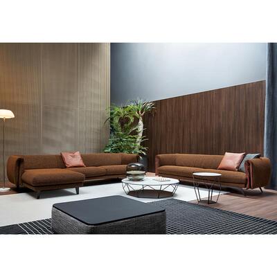 菲尼其意式极简发意大客利设计师款高端沙布艺RFFL形转角沙厅发组