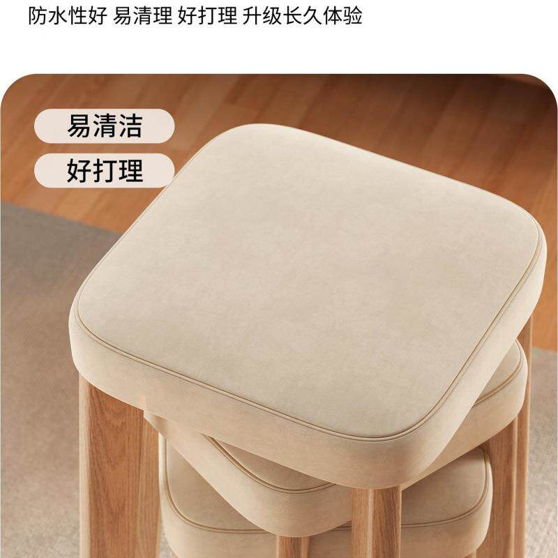 实木凳子方可软包凳放软包家凳用结实耐用餐桌备用高叠板凳简约餐