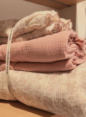 小碎花AWI被套单纱件棉纯棉层四件套全皱皱纱儿童三双件套亲子床