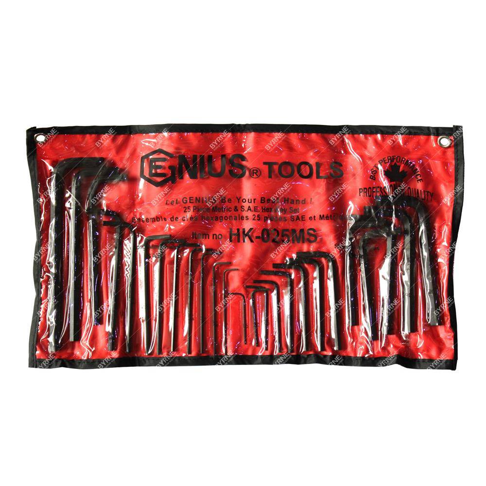 加拿大天赋GEN合IUS工HDP具进口25件套公英制组内六角组扳手HK-50