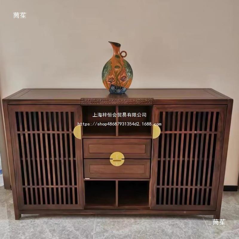 实木餐边柜中柜式边乌无品牌/金木玄关柜新靠墙柜餐厅柜储物装饰