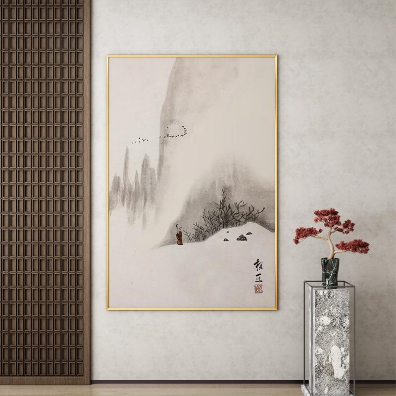 轻奢抽象水款墨山水客厅玄关装饰画中式新房茶室壁画FFO单新书幅