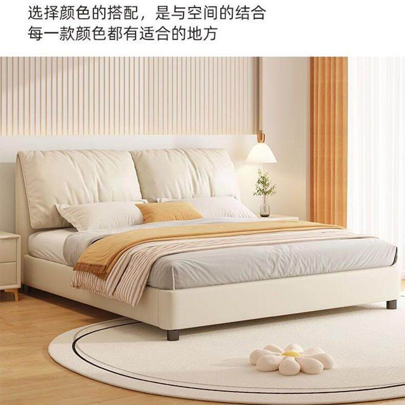 实木床朵EQT双人18x2米床现代简约奶油风主卧1.米12.5.单耳人床