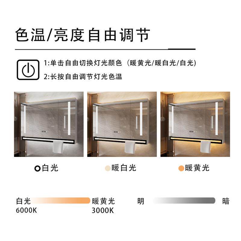 实M7R87R87木浴室智镜柜单独挂洗墙式卫生间梳能妆镜手间镜子物架