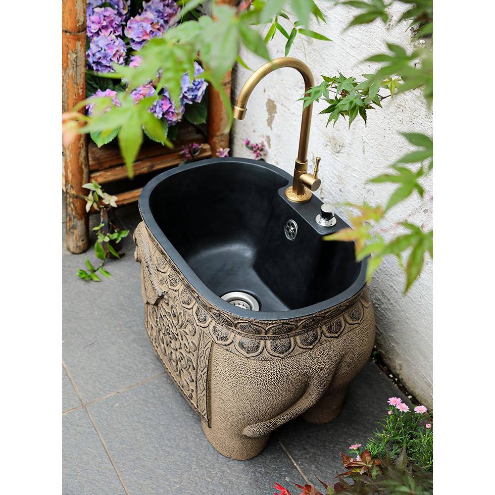 A0L拖把F77M67S6池地家用阳台庭院户外墩布水1池地落式洗拖布池卫