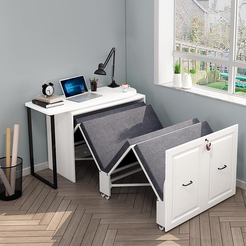 cs用折叠床单RIM床办公室午休床电脑办人书桌一体家公成人四折床C