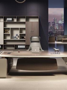 办公家具新款总办公代桌简约现UGP大气老板桌椅裁班组合台时尚经