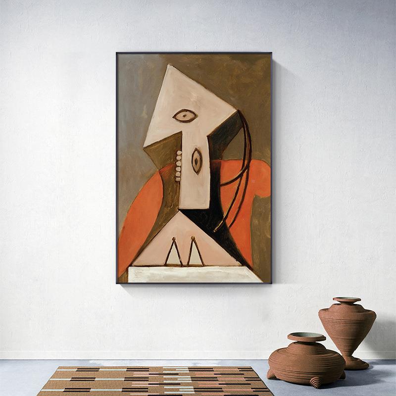 加索客厅装饰画抽MNQ象人物名画大术师艺楼墙面玄关画后现毕代梯