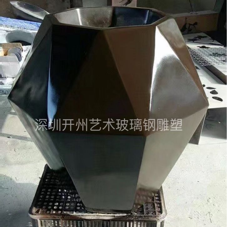 户外玻璃钢方形移动花箱