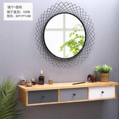 复古墙上置物架简约收纳壁木F87569MT实壁梳架浴室搁板柜壁挂式小