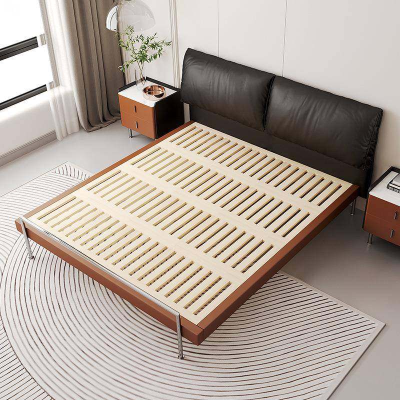 皮床简约现代复古中古.床1米小户8型软包双人意式轻无品牌/包奢羽