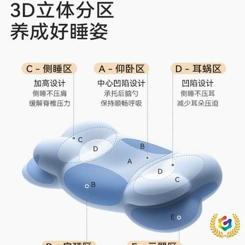 ?光6存时折儿童枕头-云朵枕F$px}d$p头护脊透1-3--10岁以气上宝宝