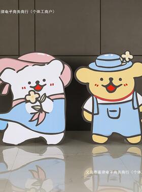 求婚布置装饰室内场景线CSK爱条小狗板卡通婚可订结背景道具婚网