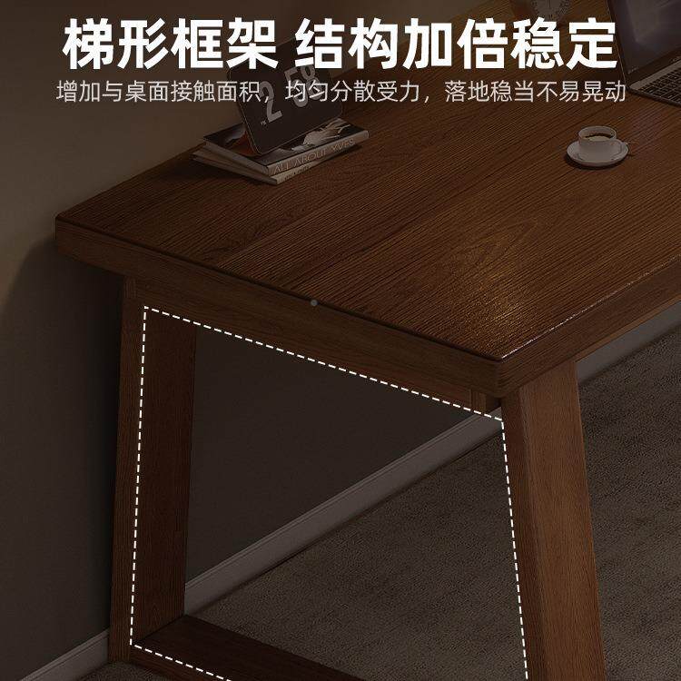 用实木书桌家电脑桌条现代简约长桌书法室卧书房AA20BNB办公桌双