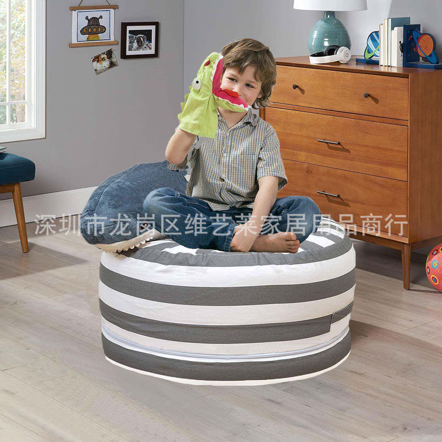 大号海绵粒子填充懒沙发人套布套袋成人豆圆饼型袋椅豆