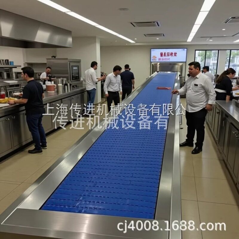 江宁区食堂厨房输送机 圆带餐盘流水线 企事业单位食堂输送机