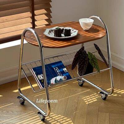 复古实木纳可移动茶几客创意沙发边几置物收XMC56622角网红几厅杂