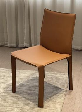 意式马鞍皮椅餐椅Cassn卡西纳cab4a1i2设计师艺术简约家PMH用靠背