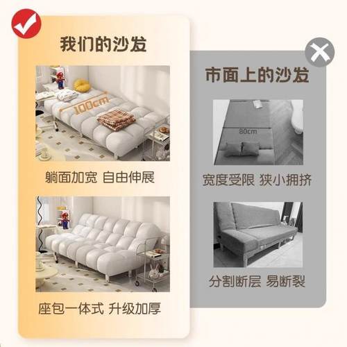 小户型沙发床折叠EDN用客厅20年5两新款双人小沙发2多功能简易折