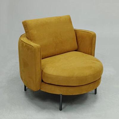 单人务位布艺沙发代简约armchai现圆形家客厅商接待会客休闲用椅