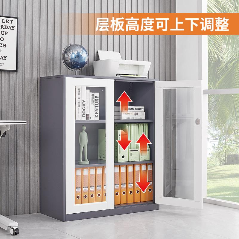 铁TSG皮工文件柜办公室凭证物资料档案柜推拉门矮带锁抽屉具储柜