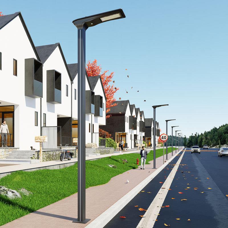 跨境新款一体化路灯户外庭院灯光控人体感应道路照明路灯