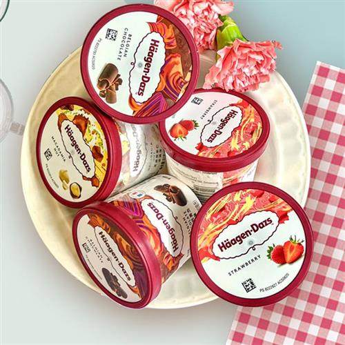 10杯 哈根达斯冰淇淋81g 小杯冷饮法国原装进口杯装冰激凌 包邮