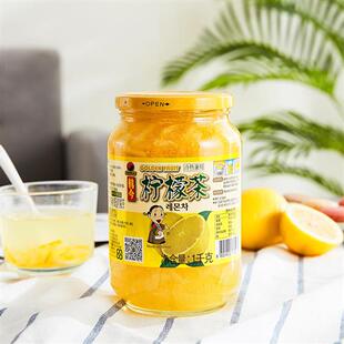 韩今韩国进口蜂蜜柚子茶百香果酱茶夏日冲水饮品水果柠檬1KG罐装